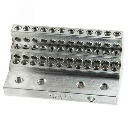 36S4-3 (36)  thirty six 4-14 wire holes lug for power distribution, power collection, structure grounding, floating ground or neutral bar applications.